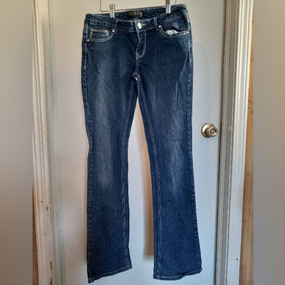 Premiere Rue 21 Classic Boot Jeans Womens 5/6 Regular Blue Low Rise Enbe…